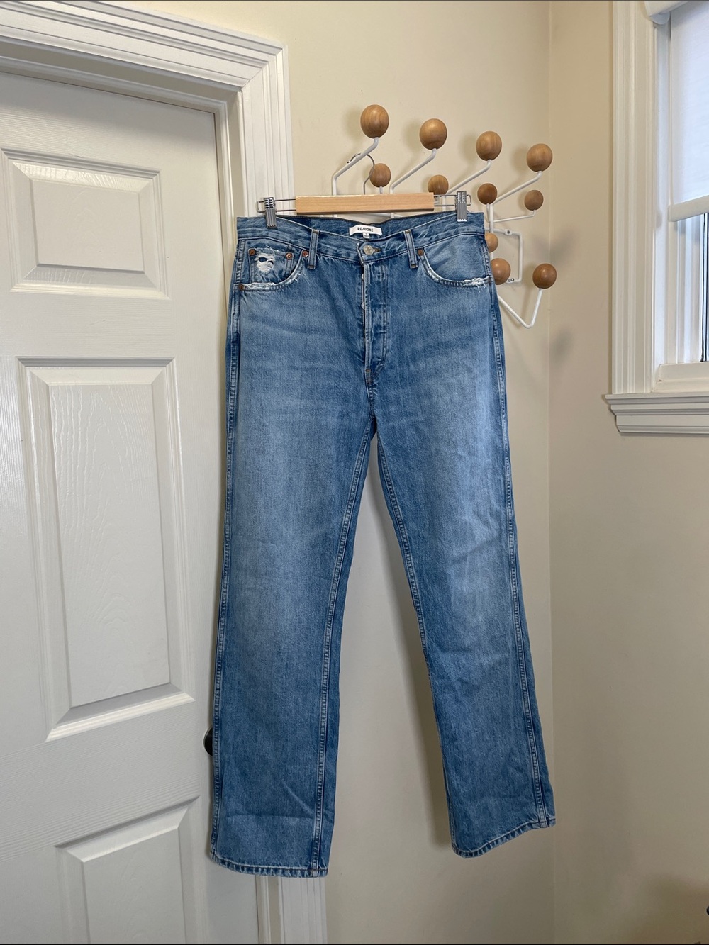 RE/Done - Classic High Waist Straight Denim Jeans - Blue - 30x31